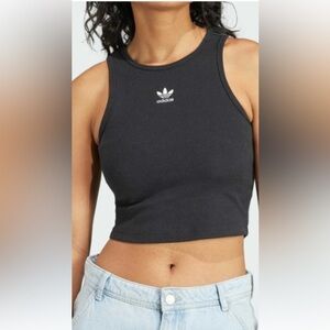 Adidas Black Sleeveless Top with White Logo‎